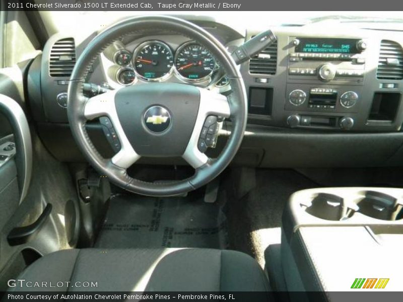 Taupe Gray Metallic / Ebony 2011 Chevrolet Silverado 1500 LT Extended Cab