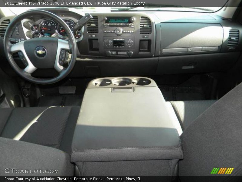 Taupe Gray Metallic / Ebony 2011 Chevrolet Silverado 1500 LT Extended Cab