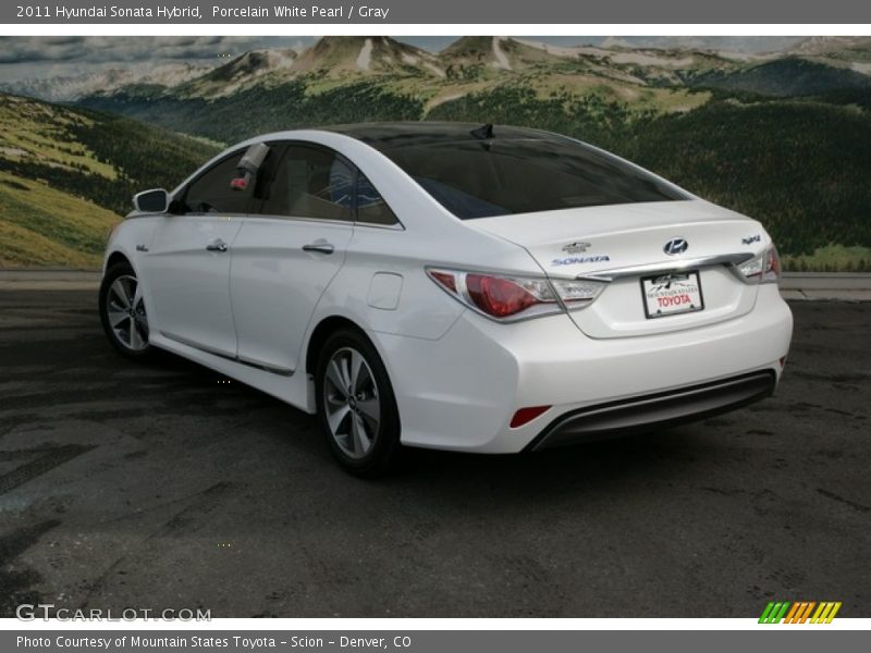 Porcelain White Pearl / Gray 2011 Hyundai Sonata Hybrid