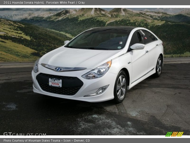 Porcelain White Pearl / Gray 2011 Hyundai Sonata Hybrid