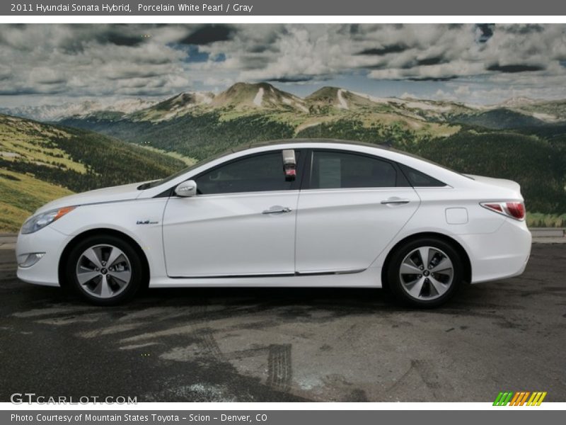 Porcelain White Pearl / Gray 2011 Hyundai Sonata Hybrid