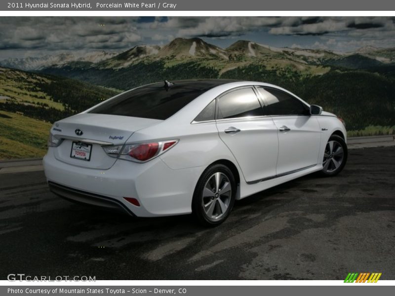 Porcelain White Pearl / Gray 2011 Hyundai Sonata Hybrid