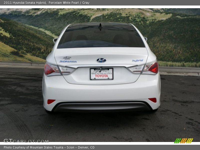 Porcelain White Pearl / Gray 2011 Hyundai Sonata Hybrid