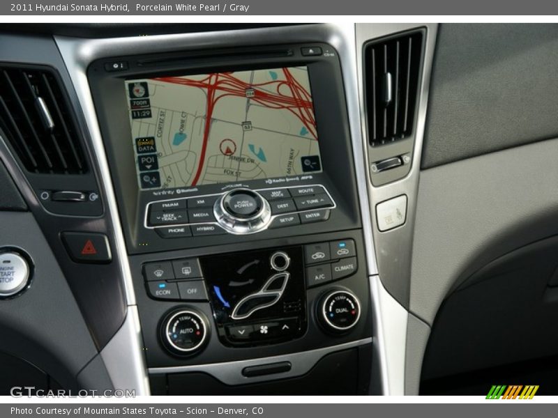 Porcelain White Pearl / Gray 2011 Hyundai Sonata Hybrid