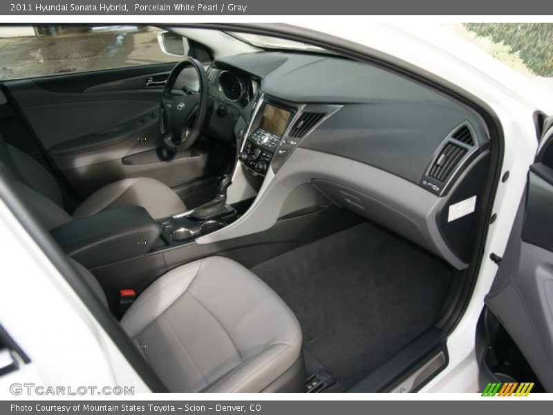 Porcelain White Pearl / Gray 2011 Hyundai Sonata Hybrid