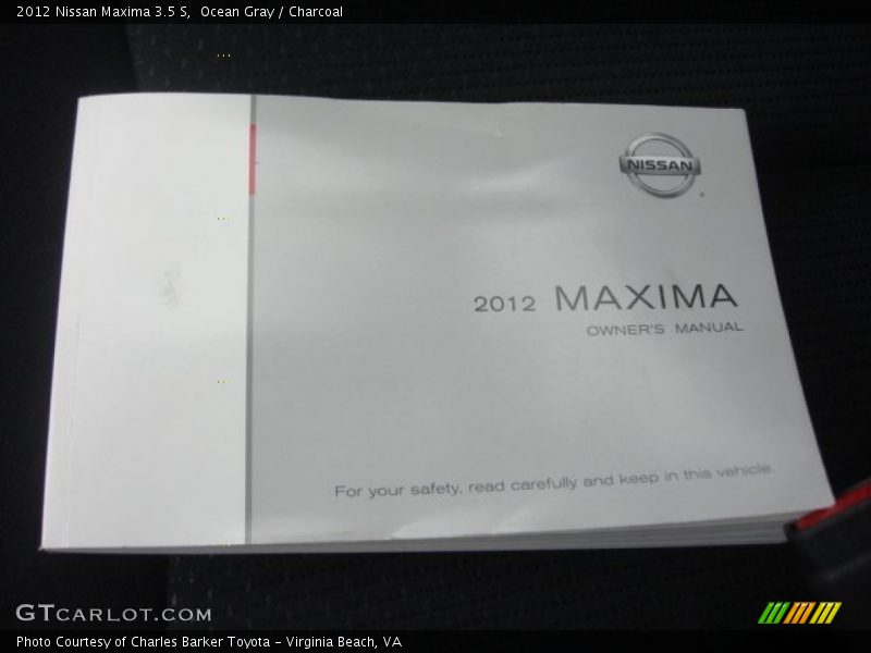Ocean Gray / Charcoal 2012 Nissan Maxima 3.5 S