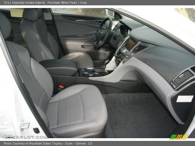 Porcelain White Pearl / Gray 2011 Hyundai Sonata Hybrid
