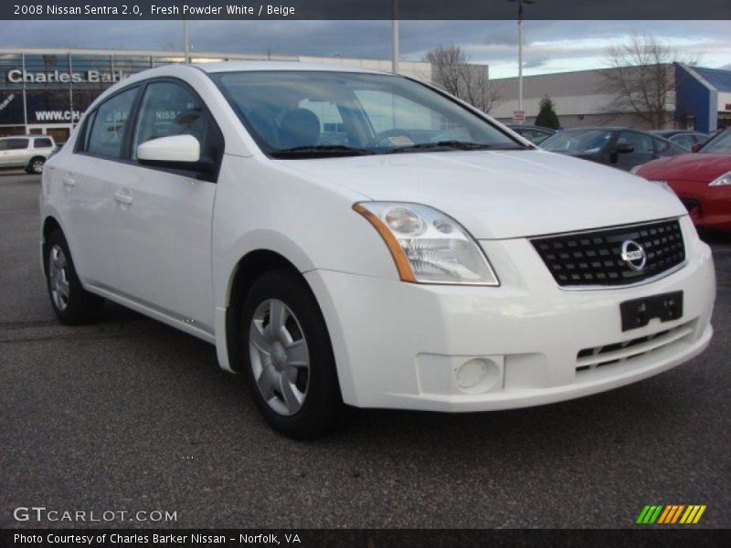 Fresh Powder White / Beige 2008 Nissan Sentra 2.0