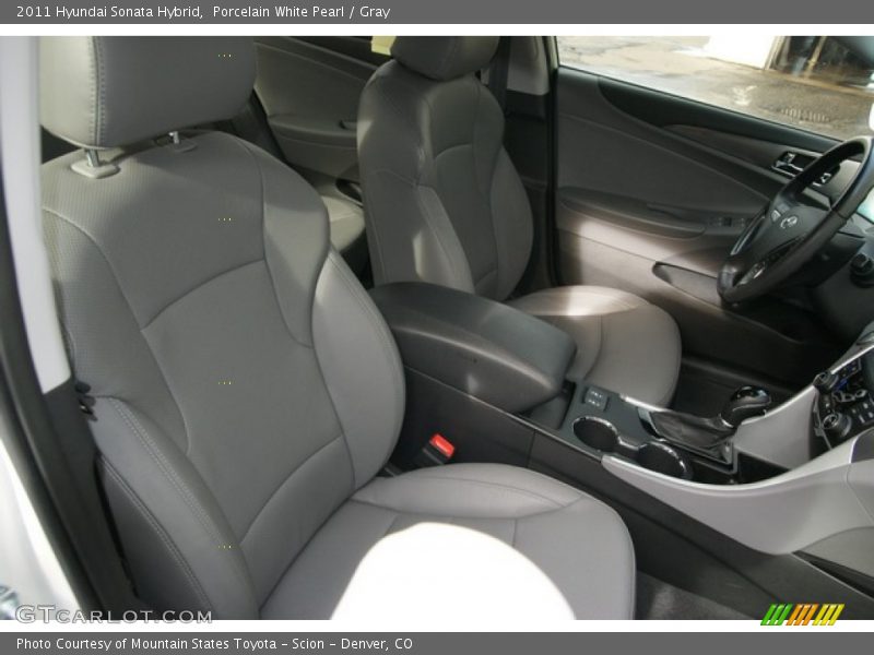 Porcelain White Pearl / Gray 2011 Hyundai Sonata Hybrid