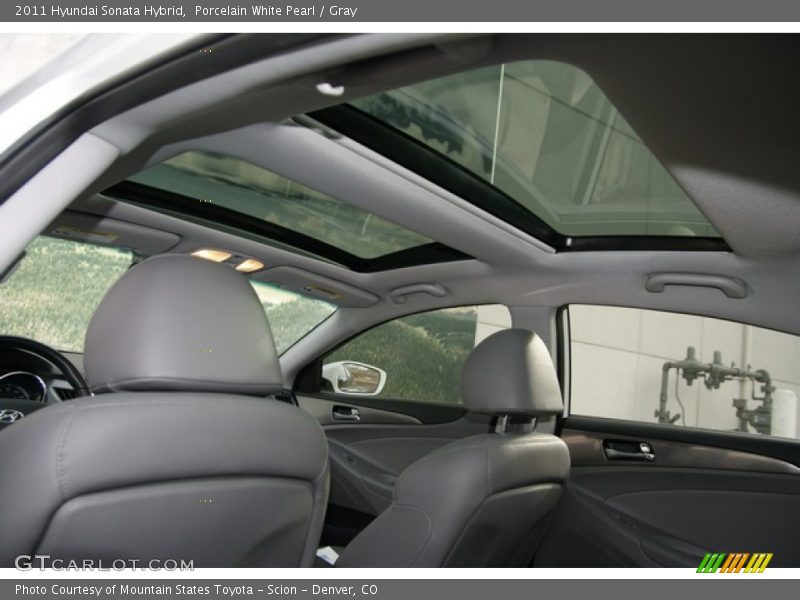 Porcelain White Pearl / Gray 2011 Hyundai Sonata Hybrid