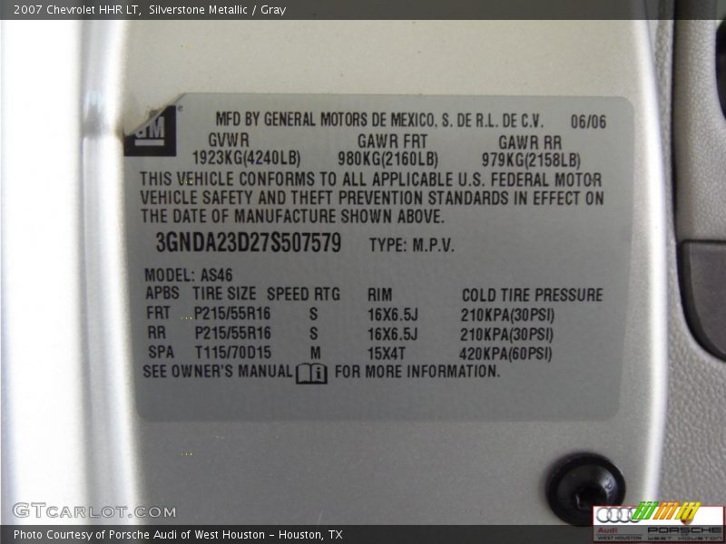 Silverstone Metallic / Gray 2007 Chevrolet HHR LT