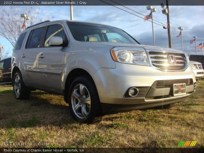 Alabaster Silver Metallic / Gray 2012 Honda Pilot EX-L