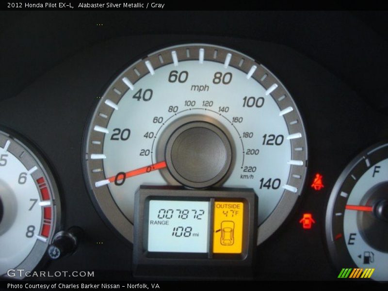 Alabaster Silver Metallic / Gray 2012 Honda Pilot EX-L