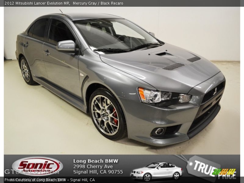 Mercury Gray / Black Recaro 2012 Mitsubishi Lancer Evolution MR
