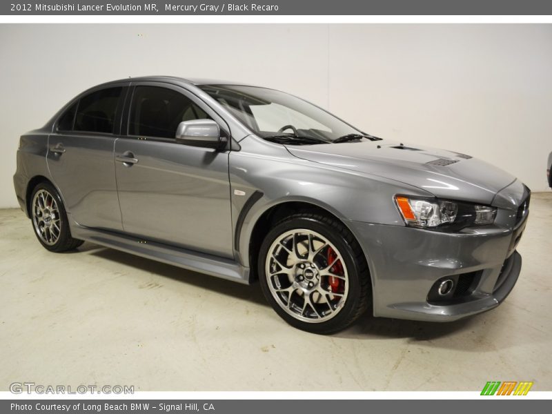 Mercury Gray / Black Recaro 2012 Mitsubishi Lancer Evolution MR