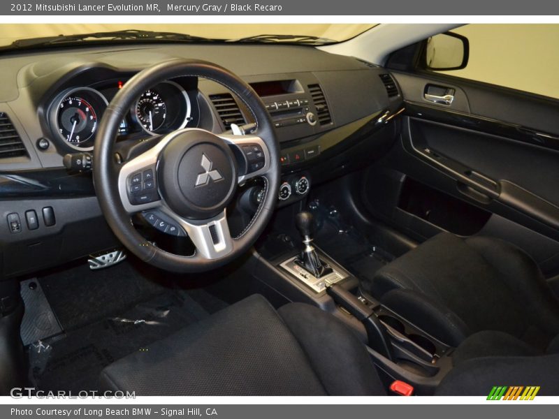 Mercury Gray / Black Recaro 2012 Mitsubishi Lancer Evolution MR
