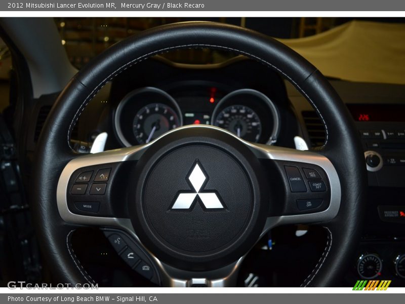 Mercury Gray / Black Recaro 2012 Mitsubishi Lancer Evolution MR