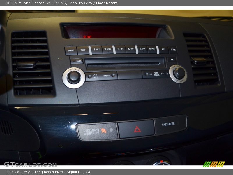 Mercury Gray / Black Recaro 2012 Mitsubishi Lancer Evolution MR