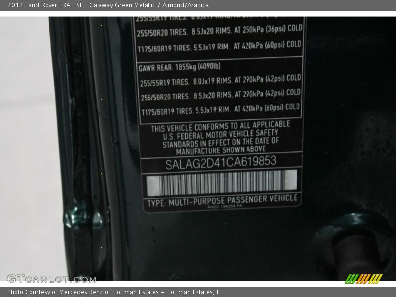 Galaway Green Metallic / Almond/Arabica 2012 Land Rover LR4 HSE