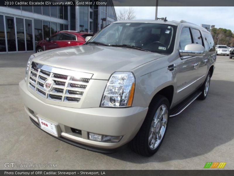 Gold Mist / Ebony 2010 Cadillac Escalade ESV Luxury AWD