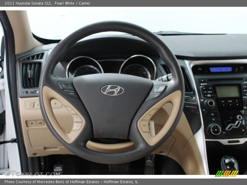 Pearl White / Camel 2011 Hyundai Sonata GLS