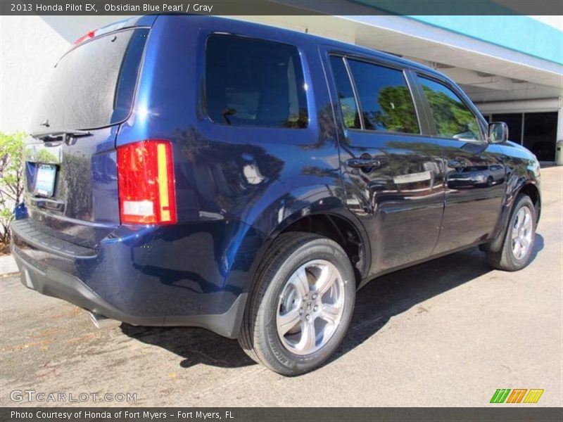 Obsidian Blue Pearl / Gray 2013 Honda Pilot EX