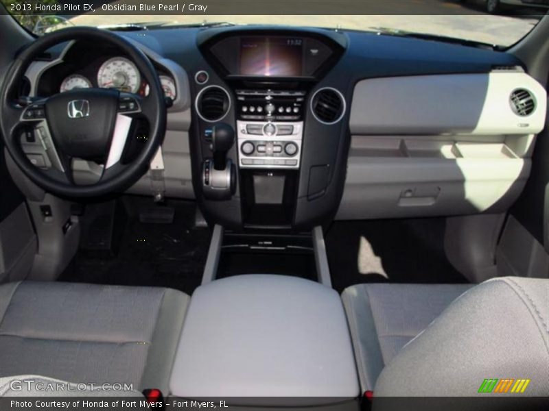 Obsidian Blue Pearl / Gray 2013 Honda Pilot EX