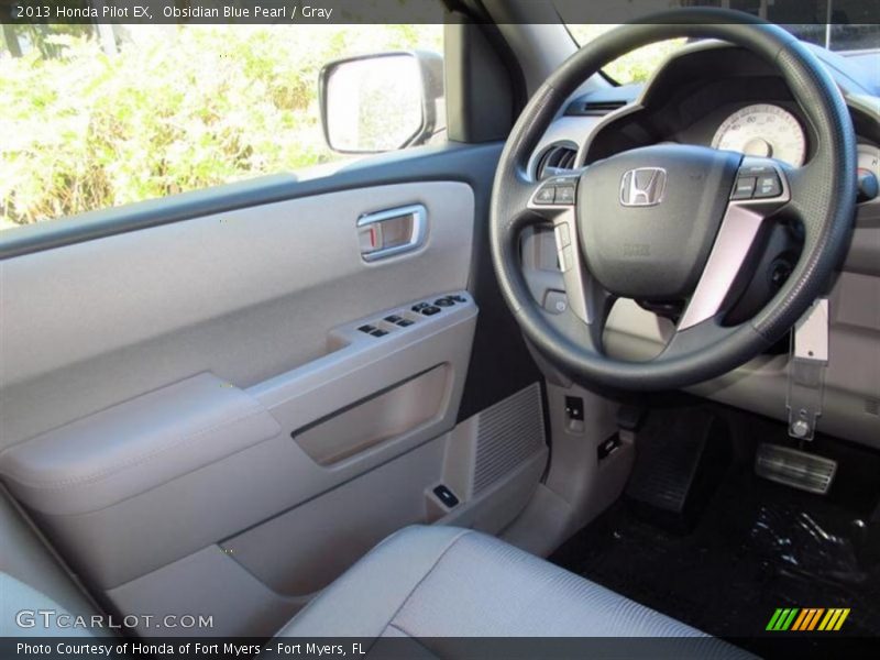 Obsidian Blue Pearl / Gray 2013 Honda Pilot EX