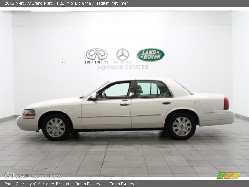 Vibrant White / Medium Parchment 2003 Mercury Grand Marquis LS