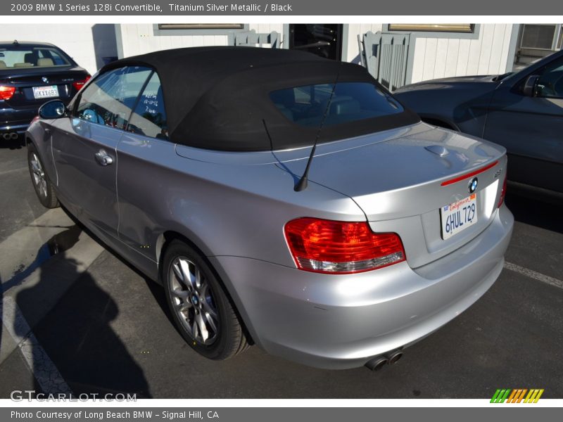 Titanium Silver Metallic / Black 2009 BMW 1 Series 128i Convertible