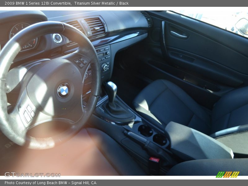 Titanium Silver Metallic / Black 2009 BMW 1 Series 128i Convertible