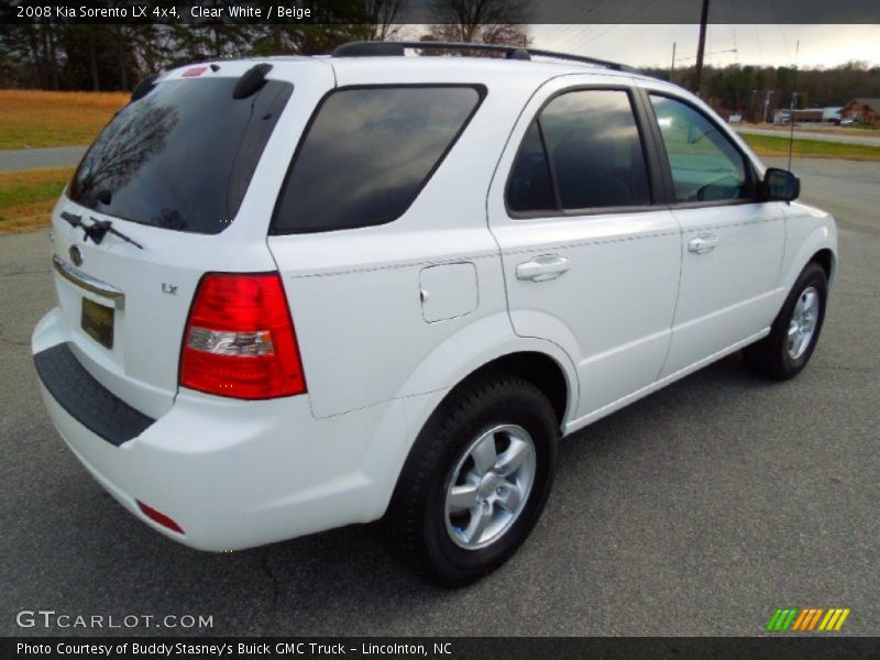 Clear White / Beige 2008 Kia Sorento LX 4x4