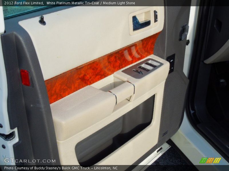 White Platinum Metallic Tri-Coat / Medium Light Stone 2012 Ford Flex Limited