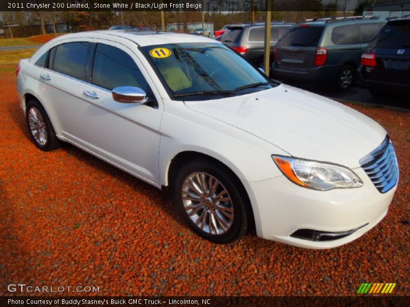 Stone White / Black/Light Frost Beige 2011 Chrysler 200 Limited