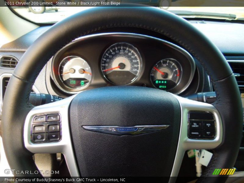 Stone White / Black/Light Frost Beige 2011 Chrysler 200 Limited