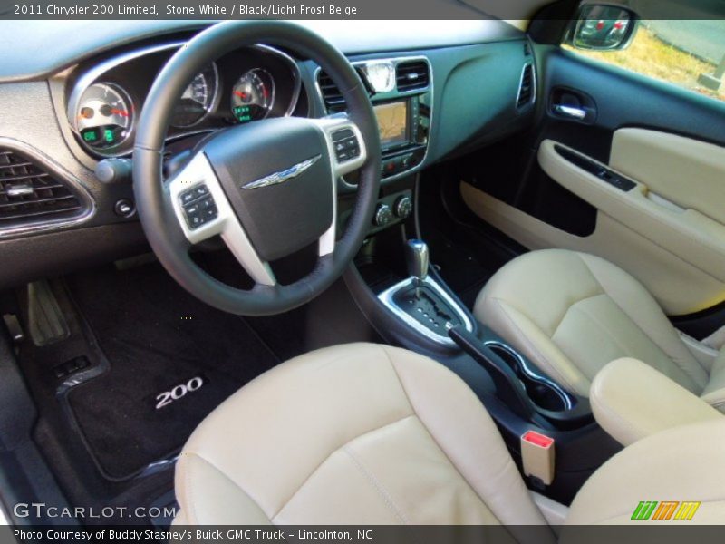 Stone White / Black/Light Frost Beige 2011 Chrysler 200 Limited