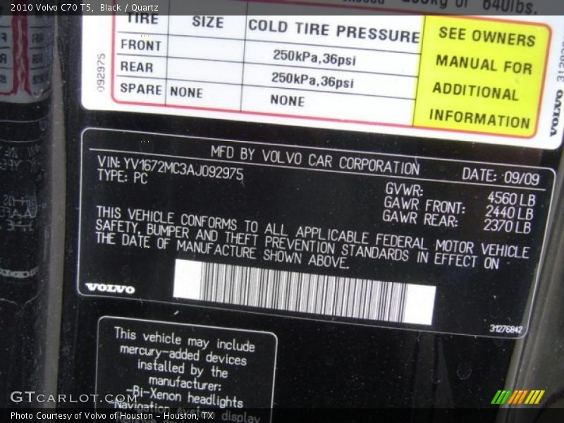 Black / Quartz 2010 Volvo C70 T5