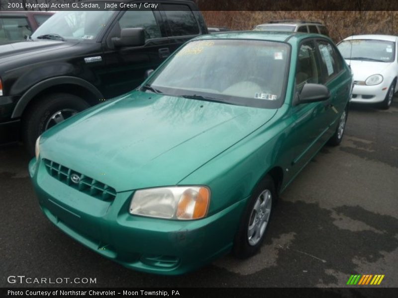 Jade Green / Gray 2001 Hyundai Accent GL Sedan