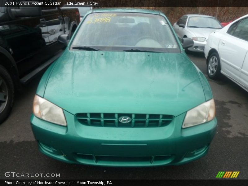 Jade Green / Gray 2001 Hyundai Accent GL Sedan