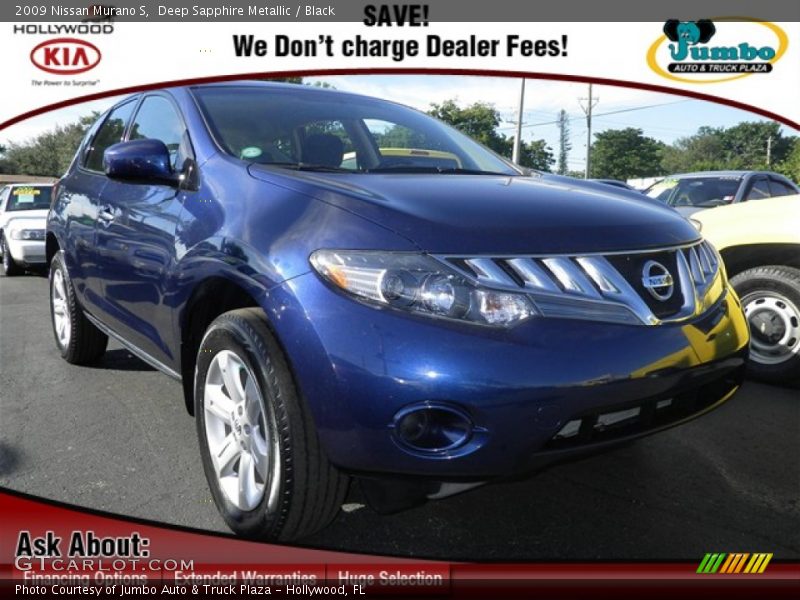 Deep Sapphire Metallic / Black 2009 Nissan Murano S