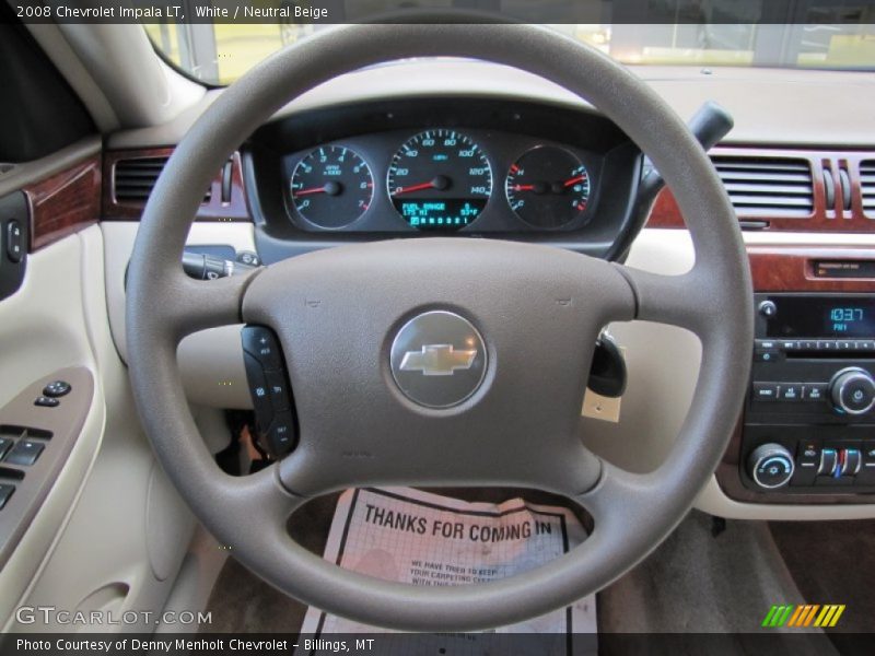 White / Neutral Beige 2008 Chevrolet Impala LT