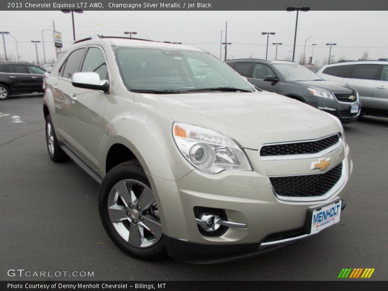 Champagne Silver Metallic / Jet Black 2013 Chevrolet Equinox LTZ AWD