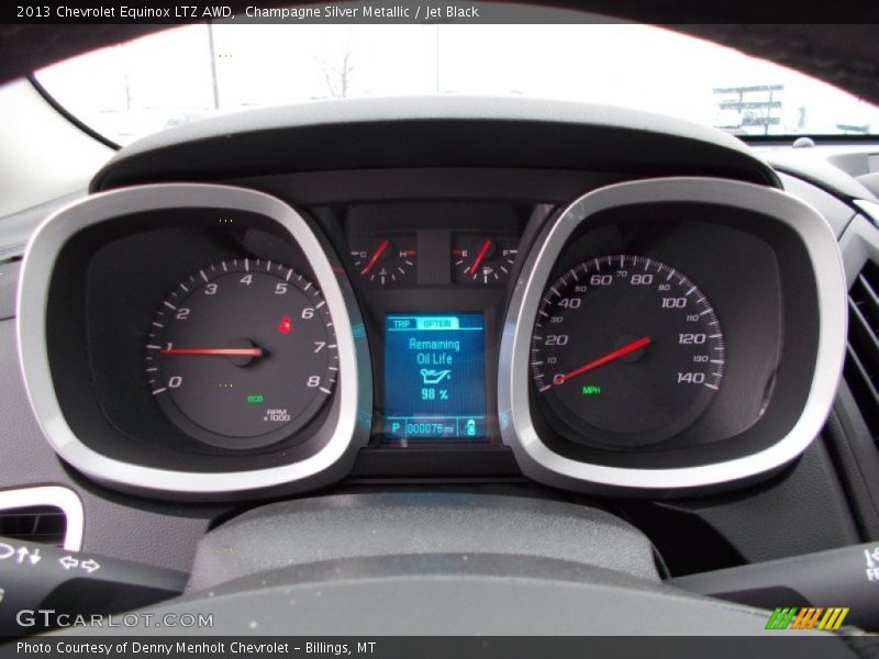 Champagne Silver Metallic / Jet Black 2013 Chevrolet Equinox LTZ AWD