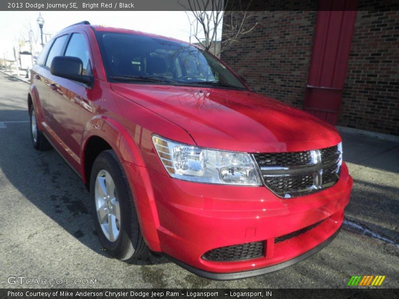 Bright Red / Black 2013 Dodge Journey SE