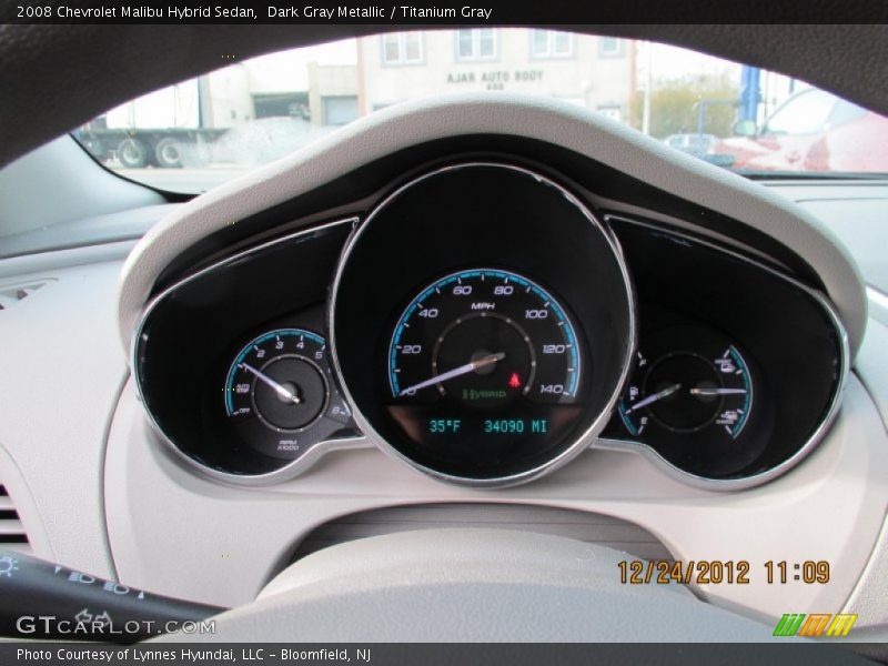 Dark Gray Metallic / Titanium Gray 2008 Chevrolet Malibu Hybrid Sedan