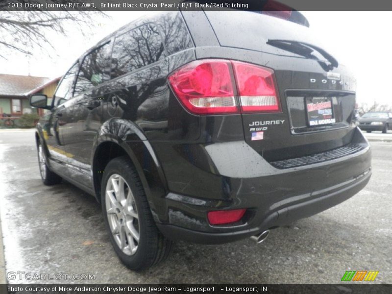 Brilliant Black Crystal Pearl / R/T Black/Red Stitching 2013 Dodge Journey R/T AWD