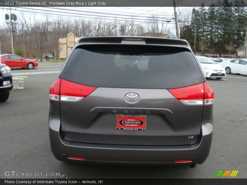 Predawn Gray Mica / Light Gray 2012 Toyota Sienna LE