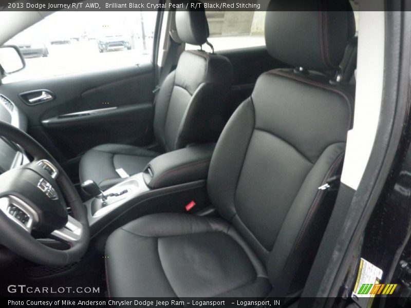 Brilliant Black Crystal Pearl / R/T Black/Red Stitching 2013 Dodge Journey R/T AWD