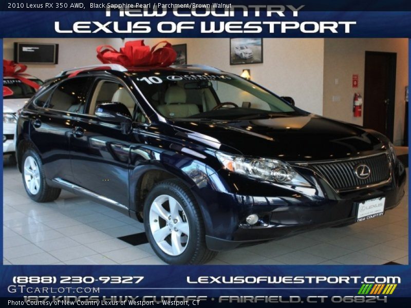 Black Sapphire Pearl / Parchment/Brown Walnut 2010 Lexus RX 350 AWD