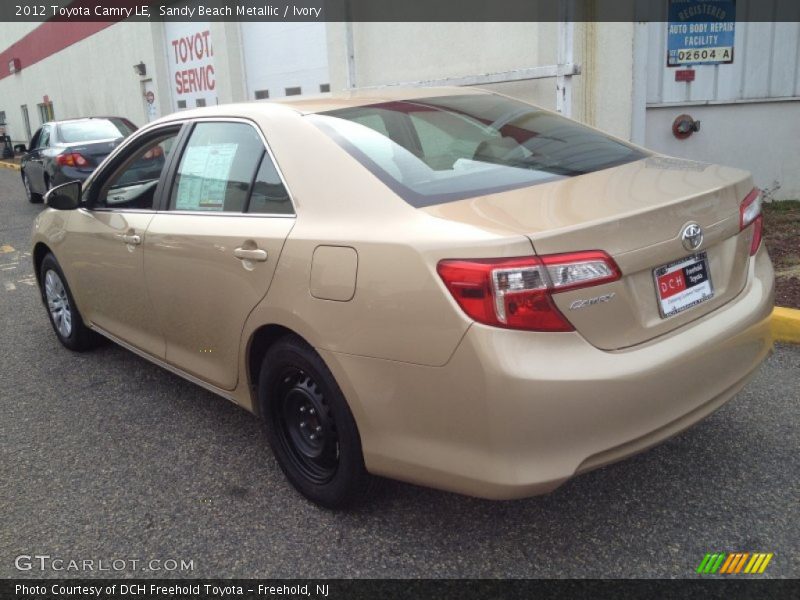 Sandy Beach Metallic / Ivory 2012 Toyota Camry LE